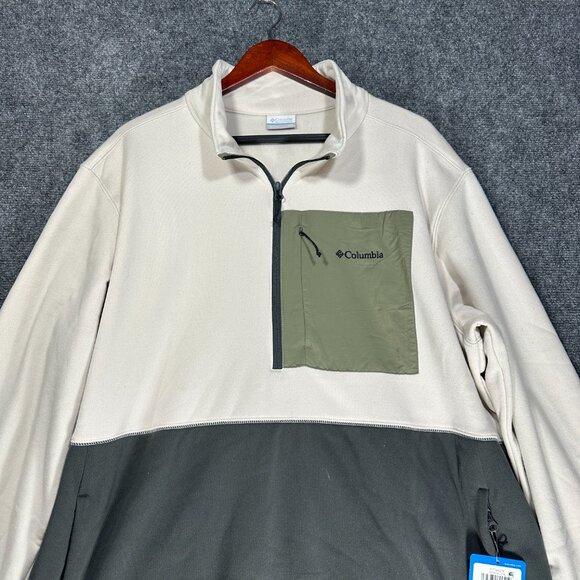 Columbia Hike Fleece Pullover Mens XXL Half Zip Pullover Zip Pocket NEW $95 - Picture 5 of 9